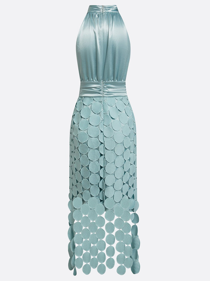Satin Halterneck Midikjole til Kvinder