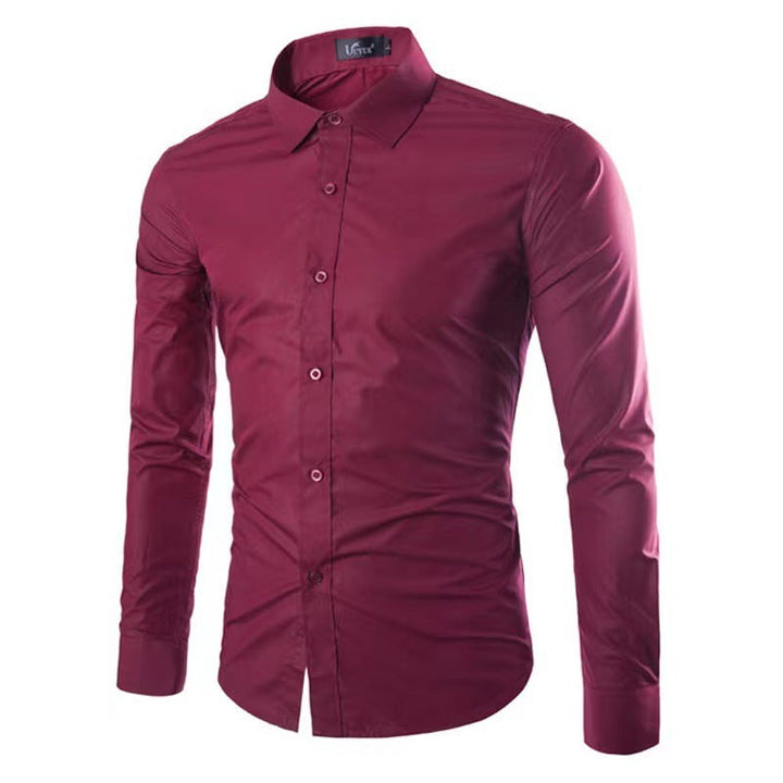 Slim Fit Skjorte med Spids Krave til Herrer