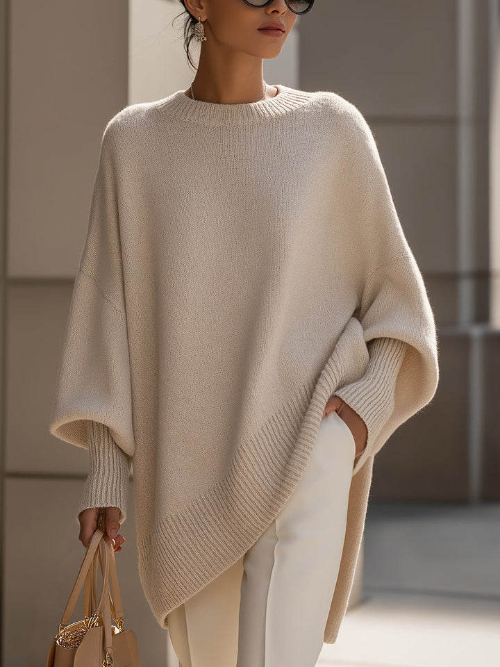Elegant knitted wool-blend sweater for women