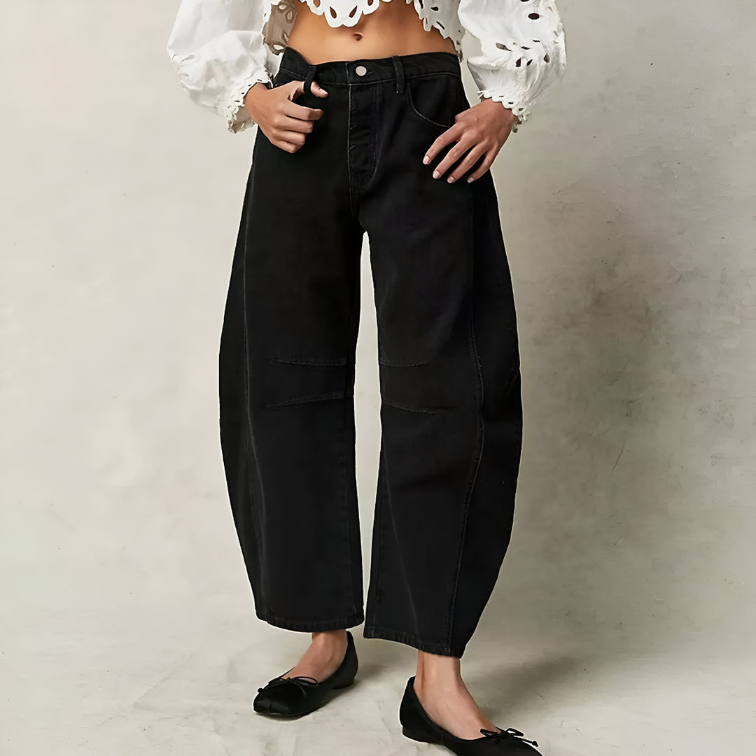 Vintage Dame Jeans Med Vide Ben