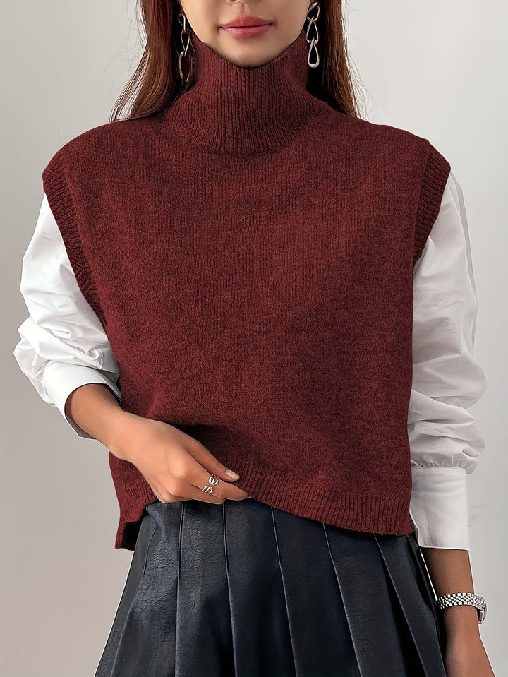 High-Neck Knit Vest for Women