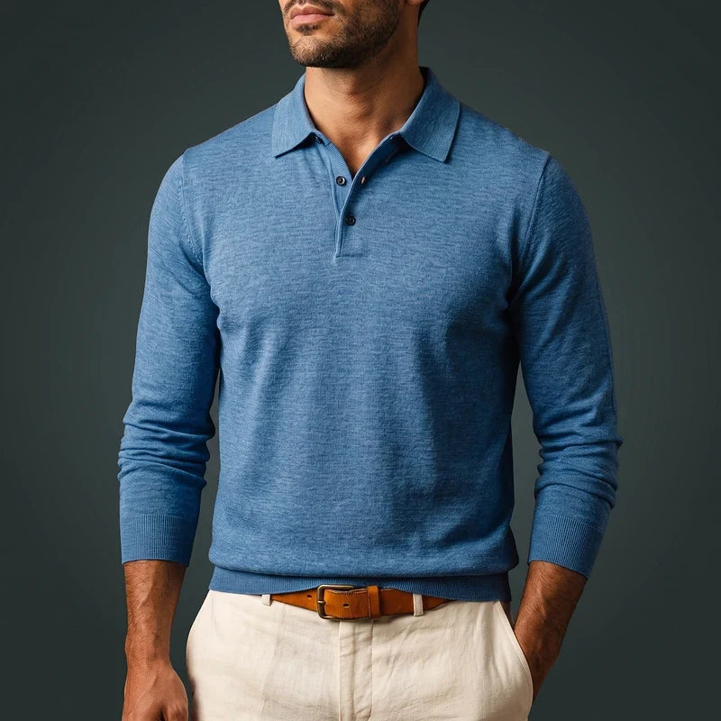 Long-Sleeved Polo Shirt for Men