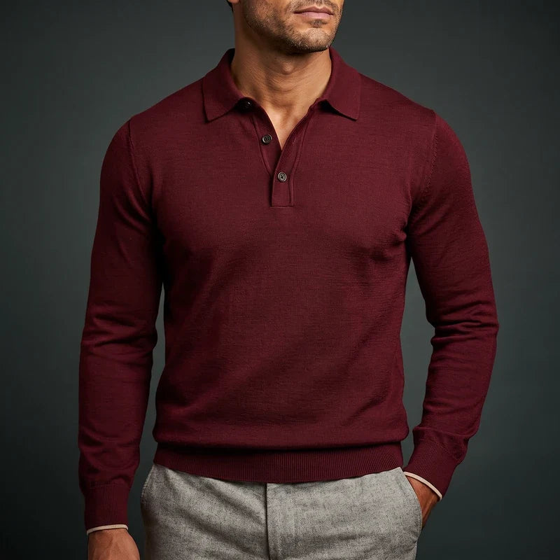 Long-Sleeved Polo Shirt for Men