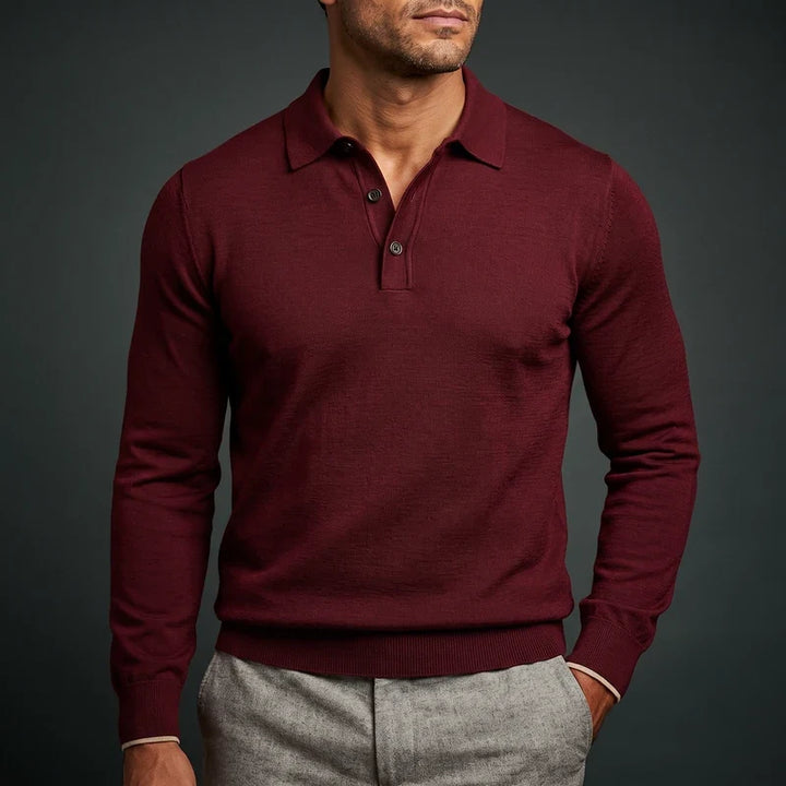 Long-Sleeved Polo Shirt for Men
