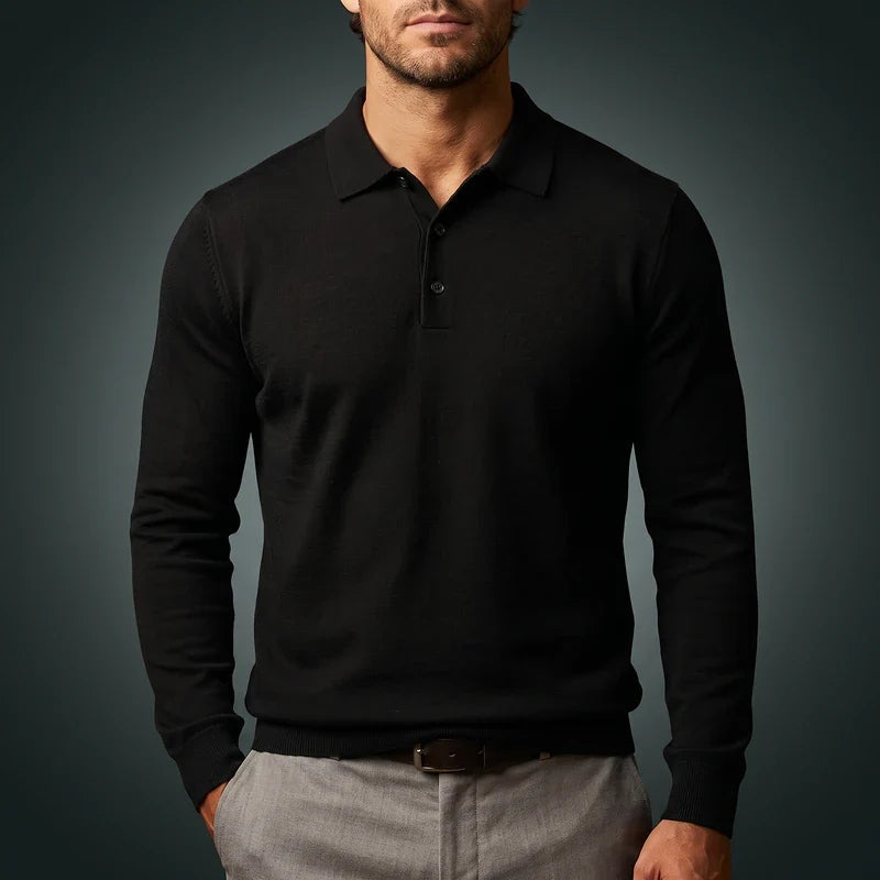 Long-Sleeved Polo Shirt for Men