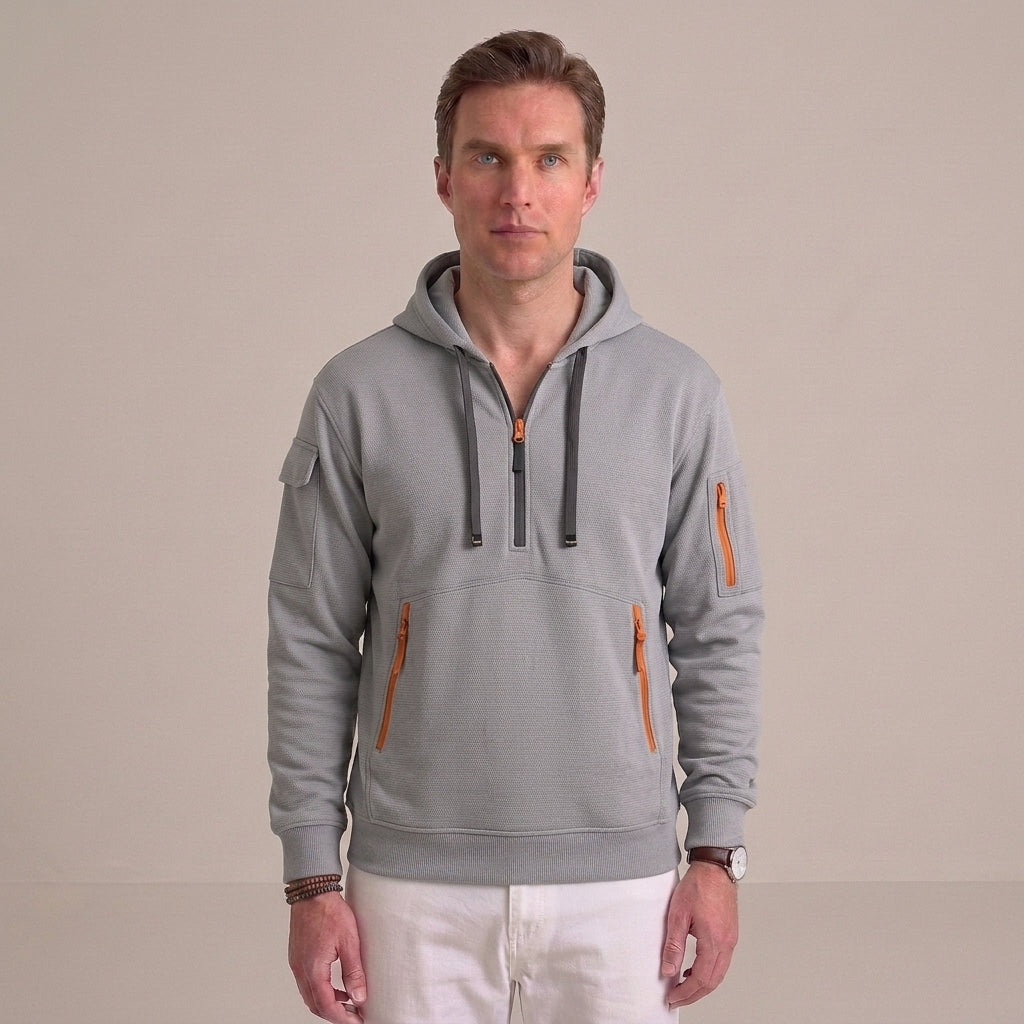Men’s hoodie with a short zipper