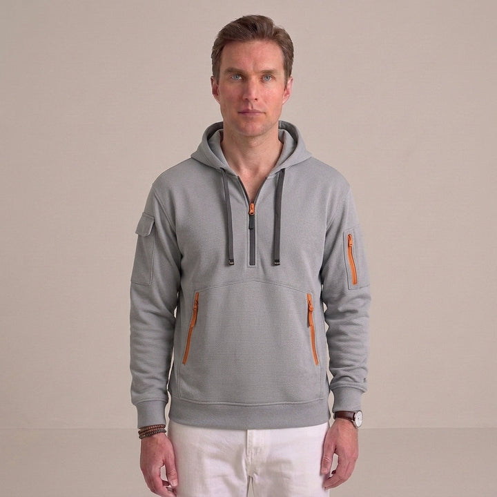 Men’s hoodie with a short zipper