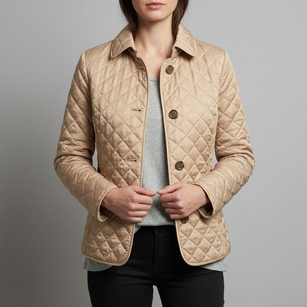 Quiltet figursyet jakke til kvinder