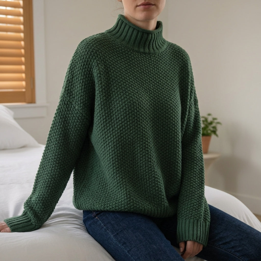 Men’s Oversized Sweater with a Half-High Neckline