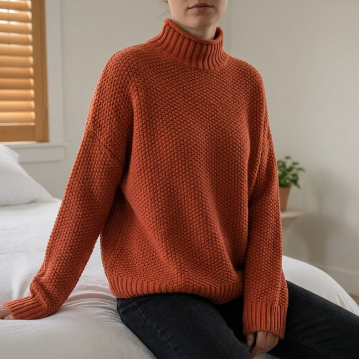 Men’s Oversized Sweater with a Half-High Neckline