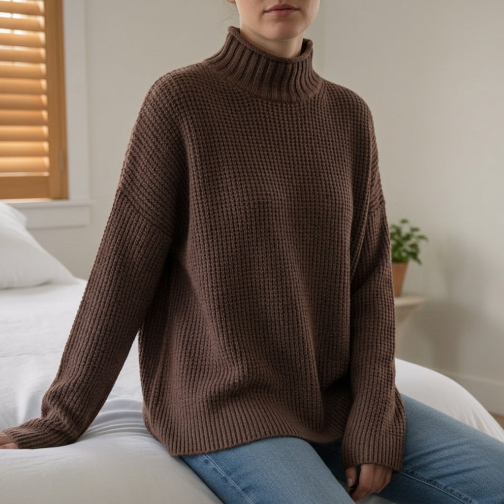 Men’s Oversized Sweater with a Half-High Neckline