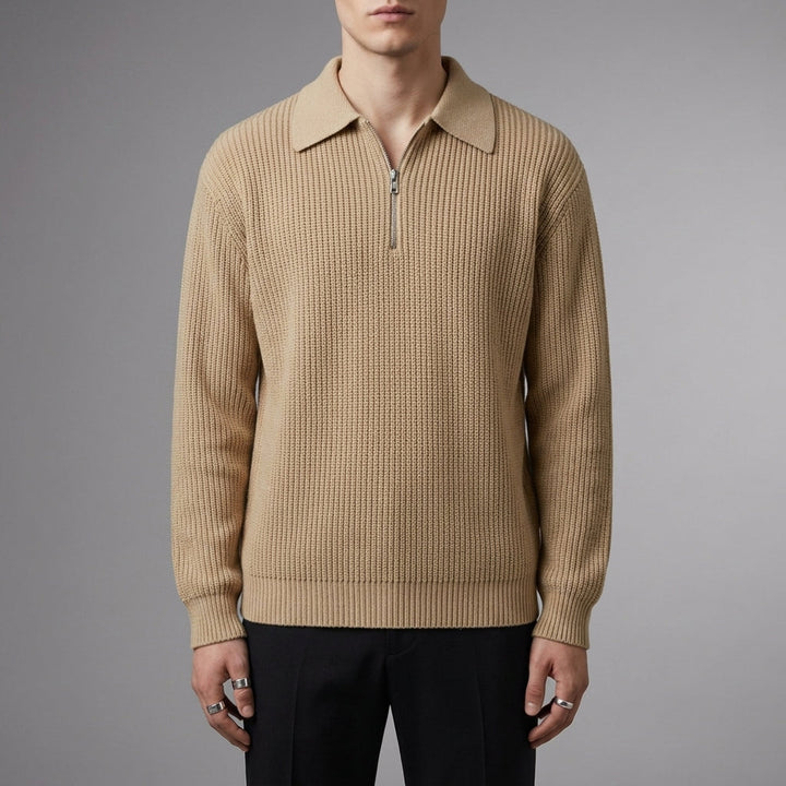 Men’s Quarter-Zip Knitted Sweater