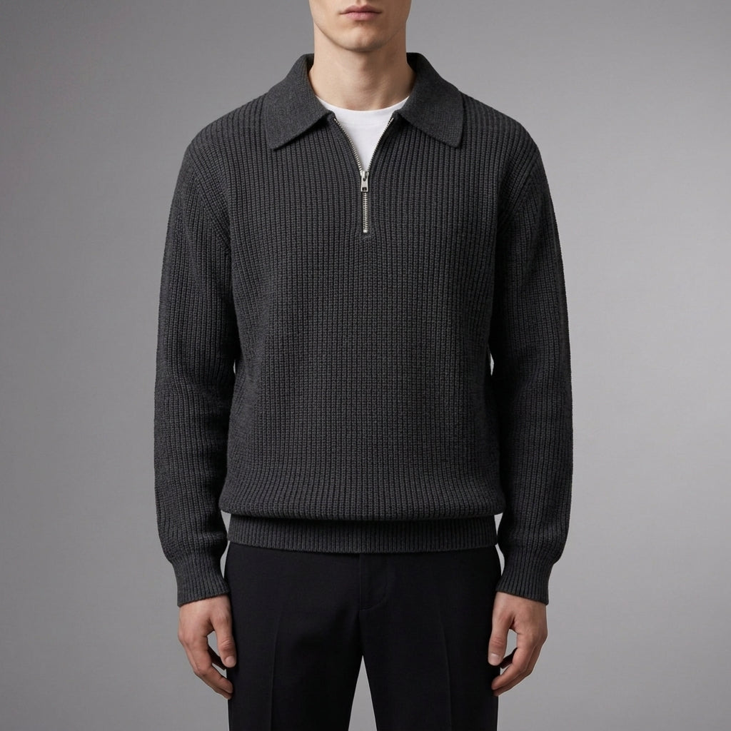 Men’s Quarter-Zip Knitted Sweater
