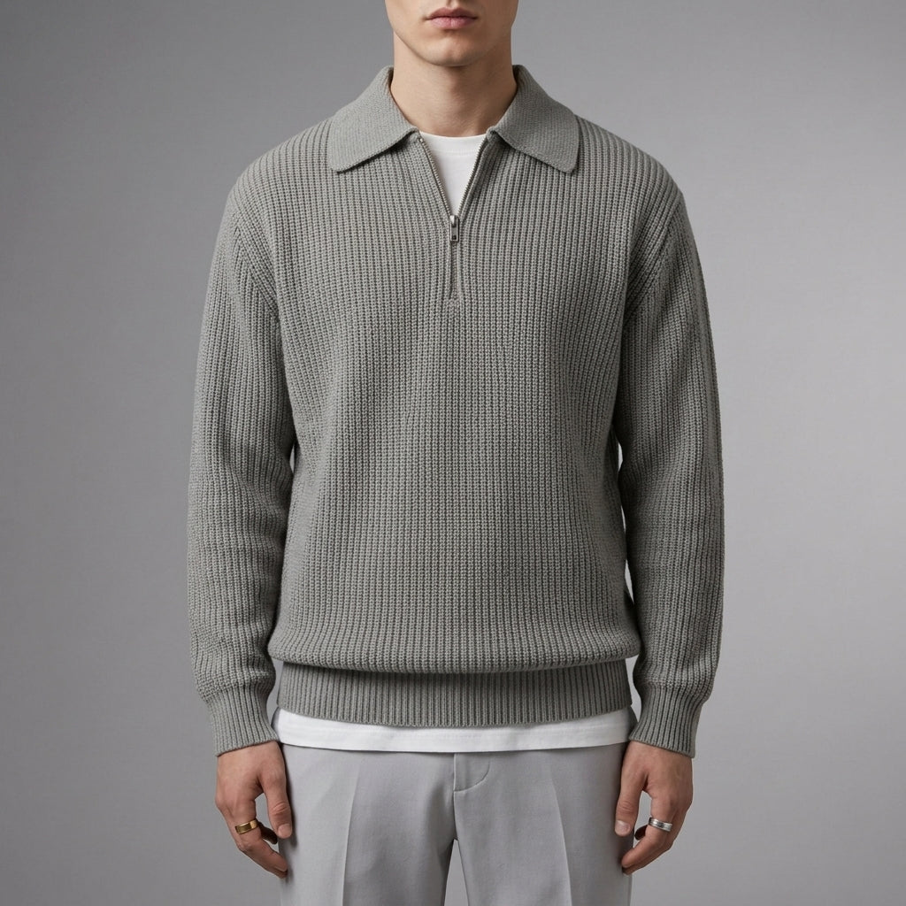 Men’s Quarter-Zip Knitted Sweater