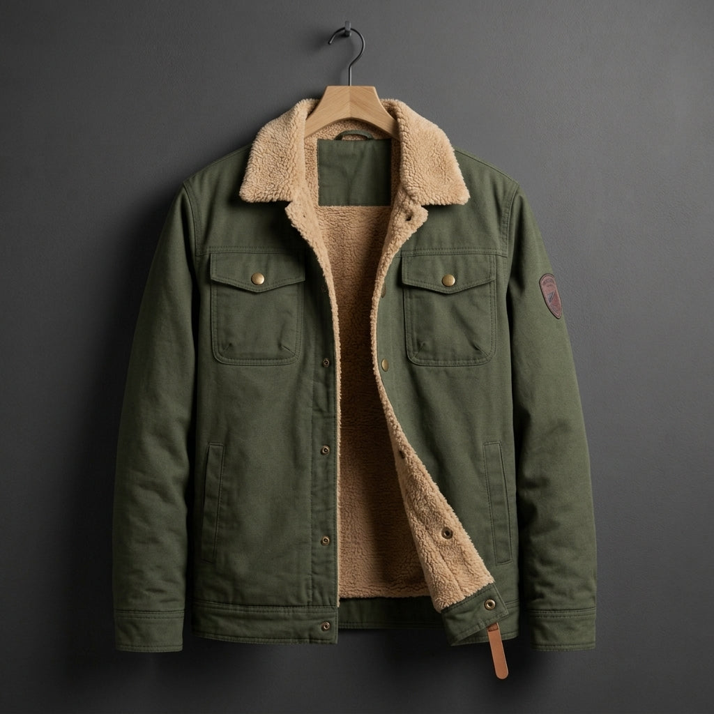 Fleecejakke med Sherpafor til Herrer