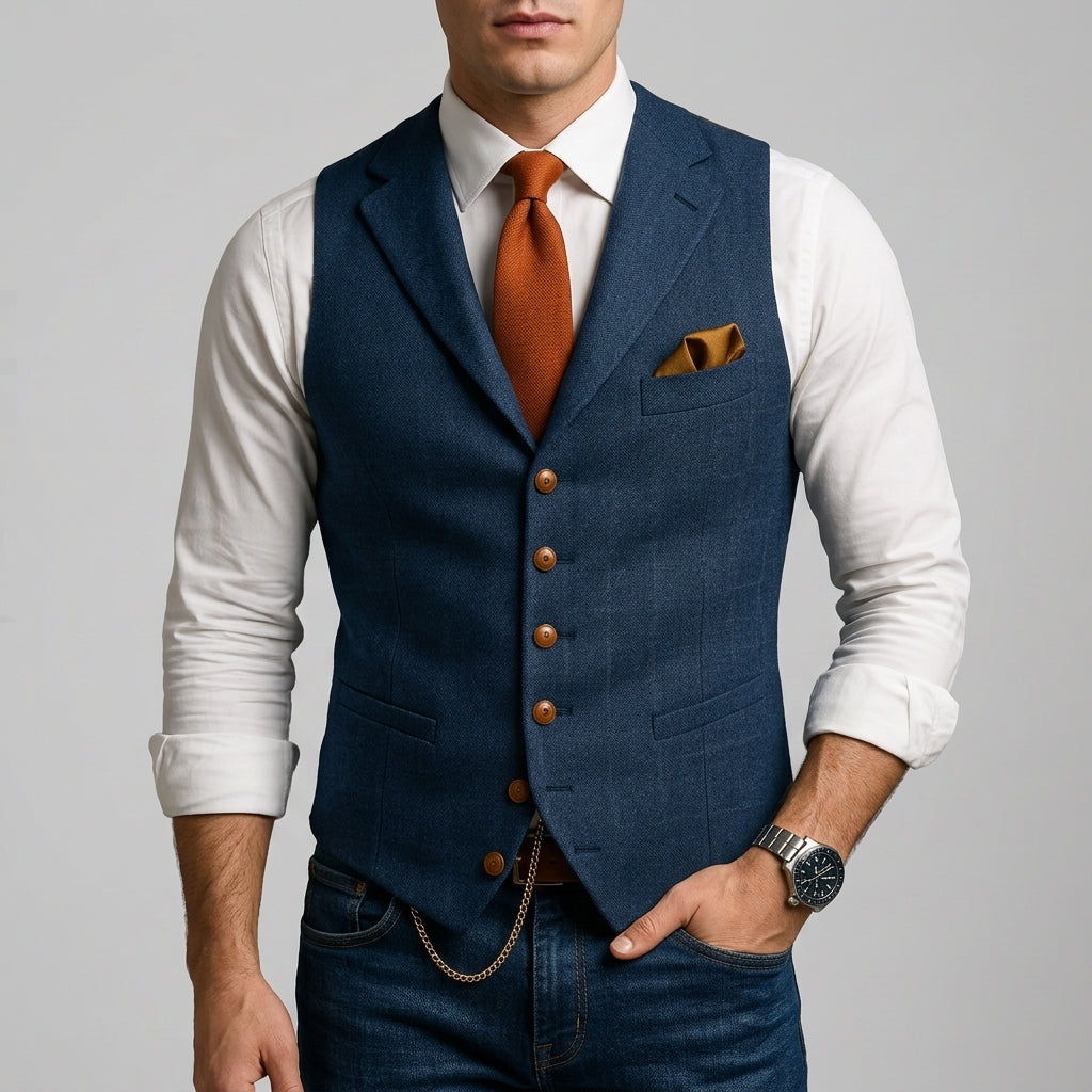 Tweed vest for men