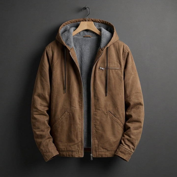 Fleece-lined hoodie for men