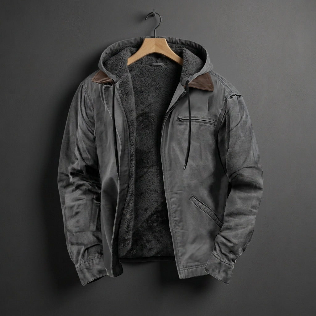 Fleece-lined hoodie for men