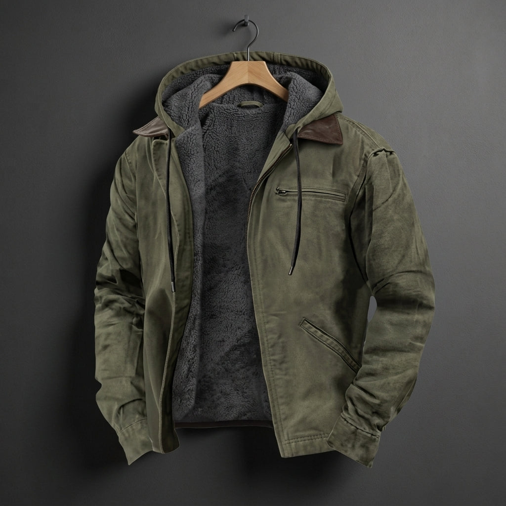 Fleece-lined hoodie for men