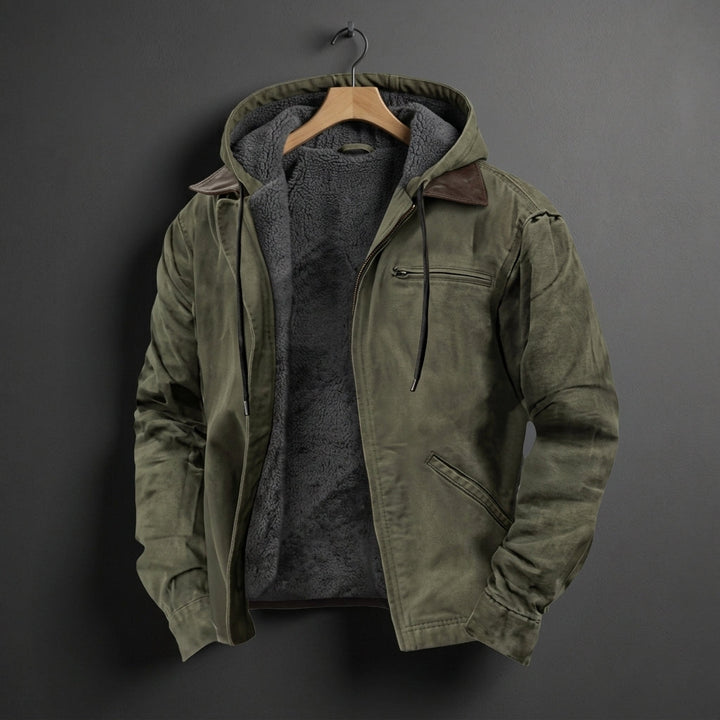Fleece-lined hoodie for men
