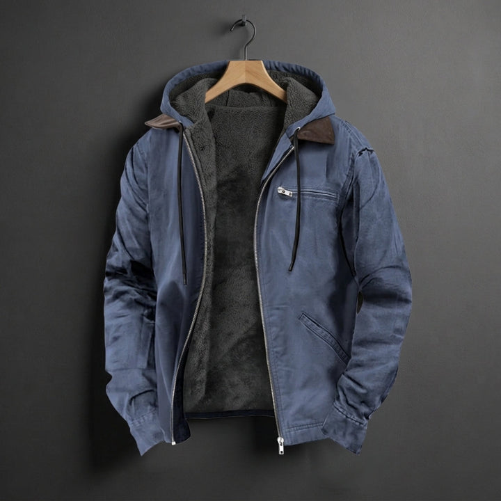 Fleece-lined hoodie for men