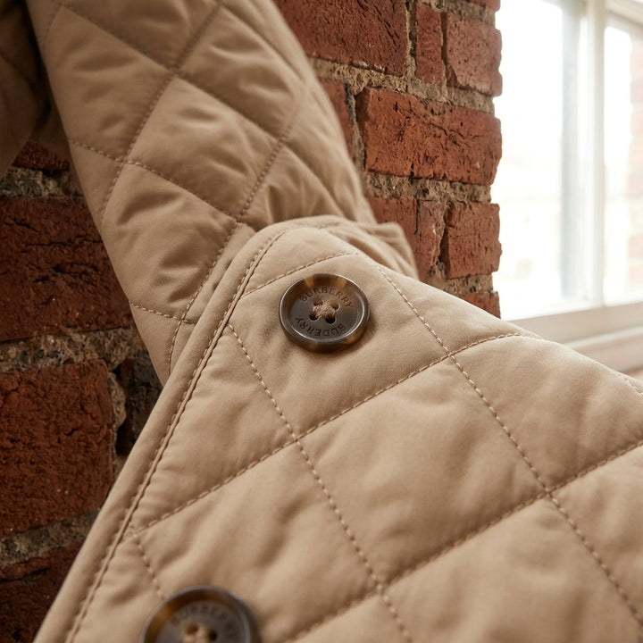 Quilted Jacket with Button Closure for Women