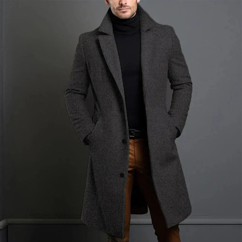 Men’s long coat with buttons