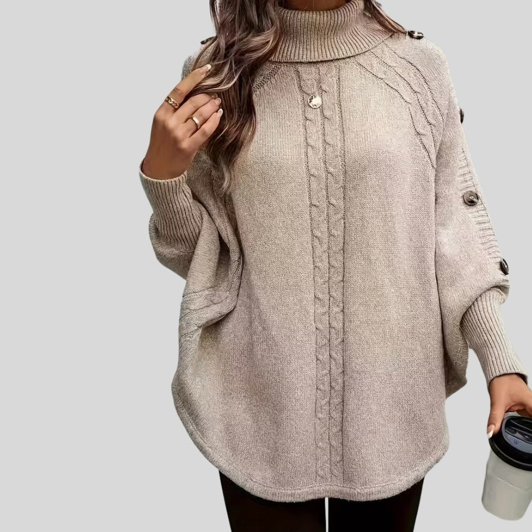 Cable-Knit Turtleneck Sweater for Women