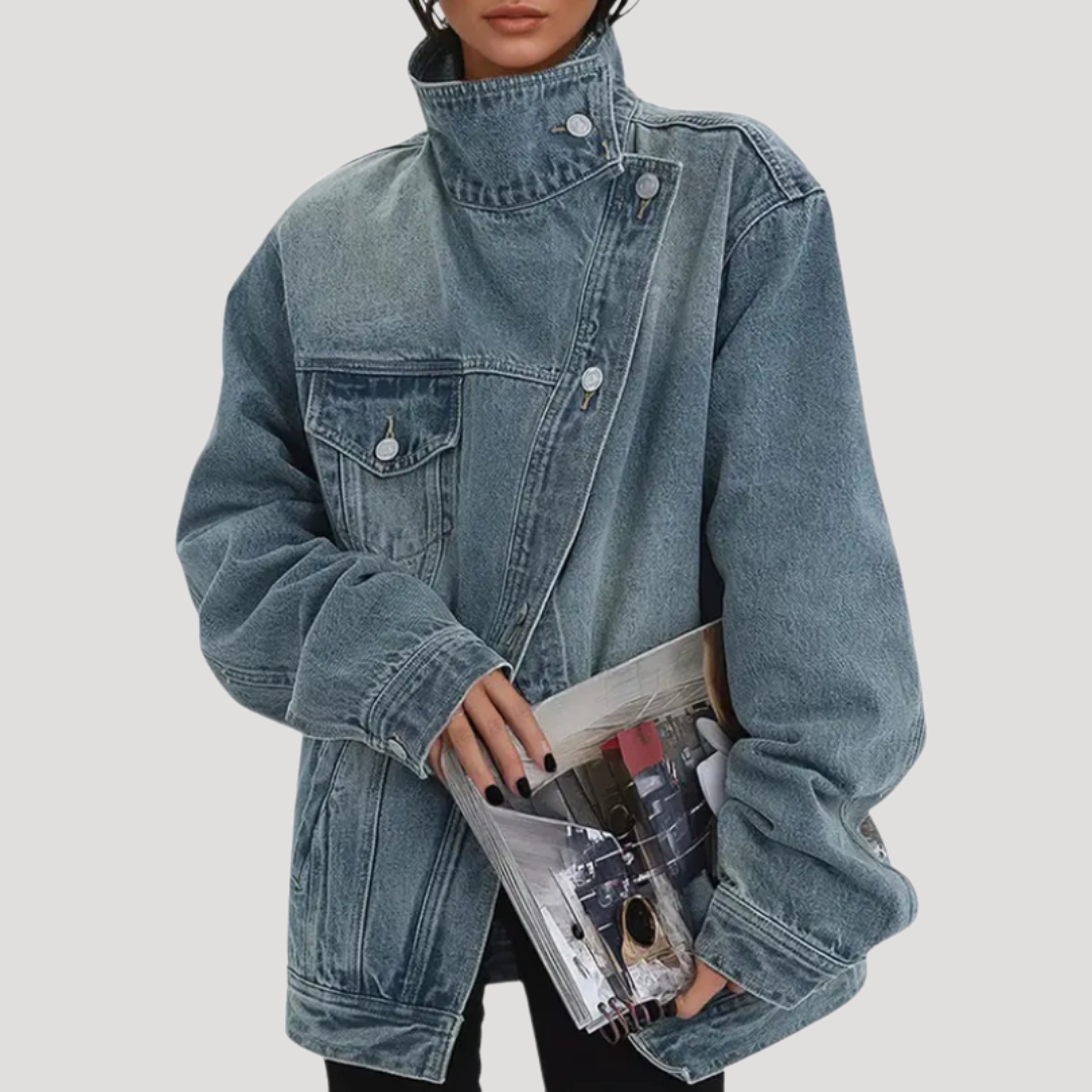 Oversized denim jacket for women