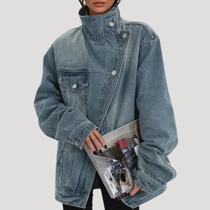 Oversized denim jacket for women