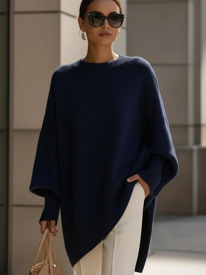 Elegant knitted wool-blend sweater for women