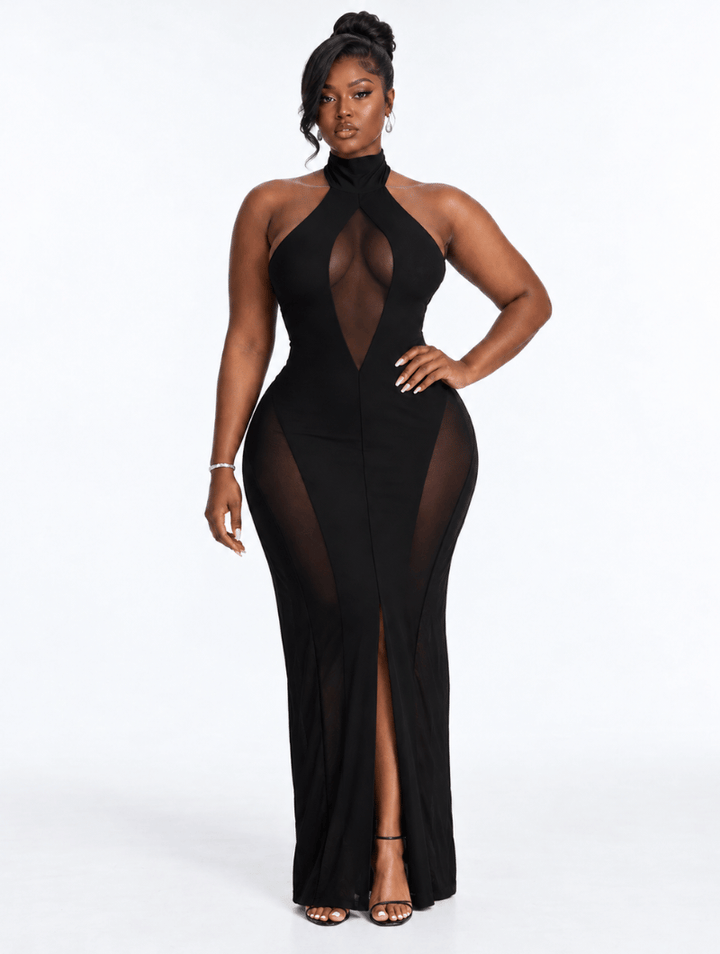 Figure-hugging maxi dress with an hourglass design for women