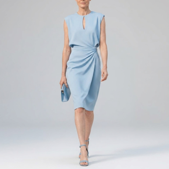 Wrinkled midi dress for women