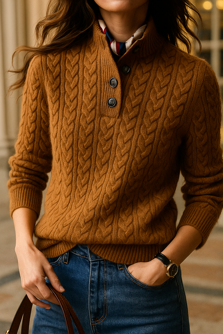 Cashmere button-up sweater for women
