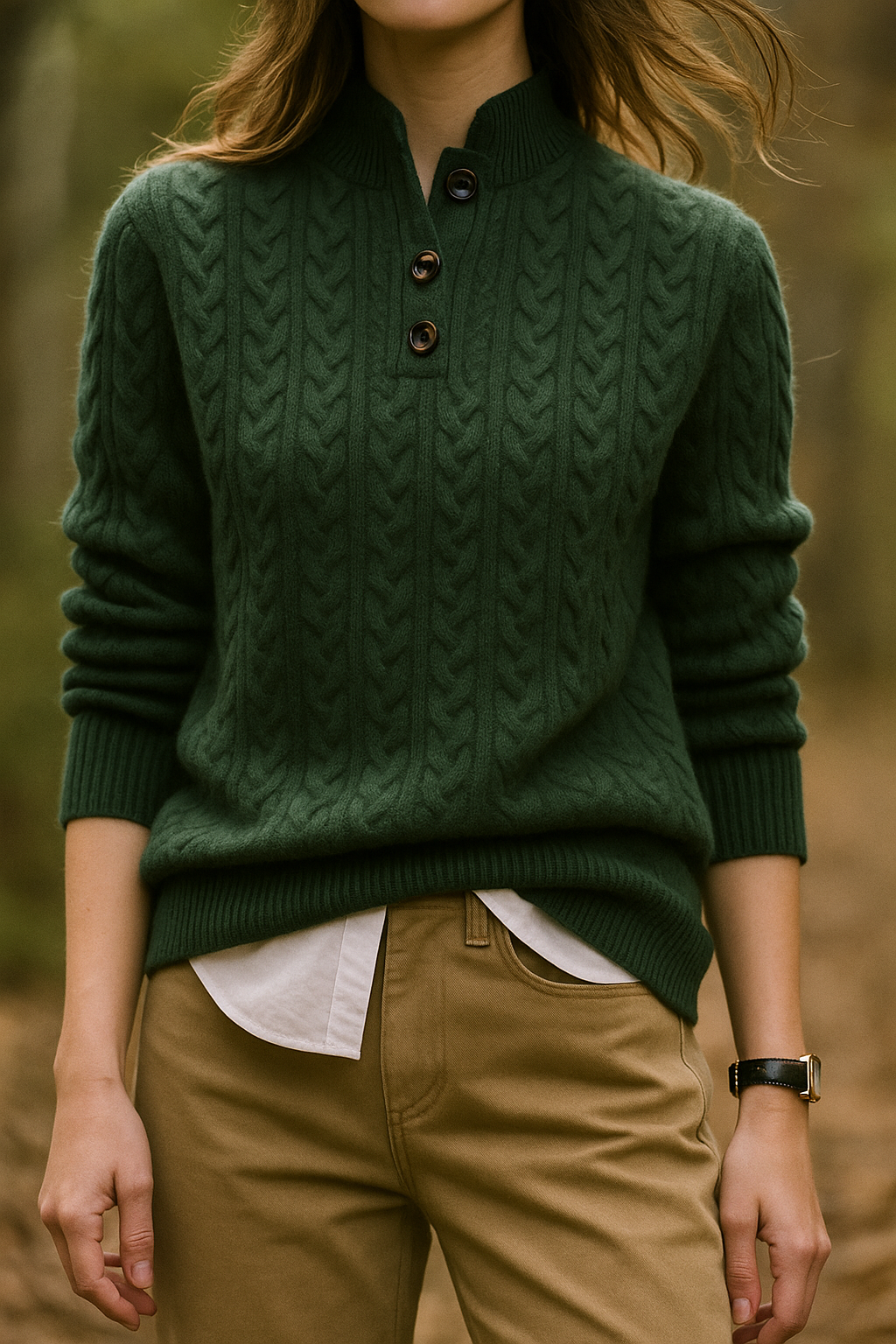 Cashmere button-up sweater for women