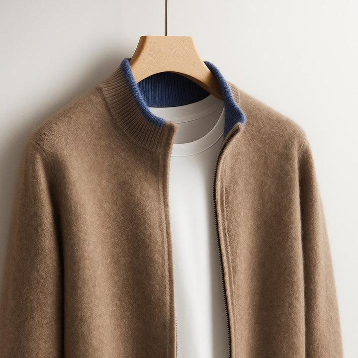 Bordeaux zip-up jacket for men