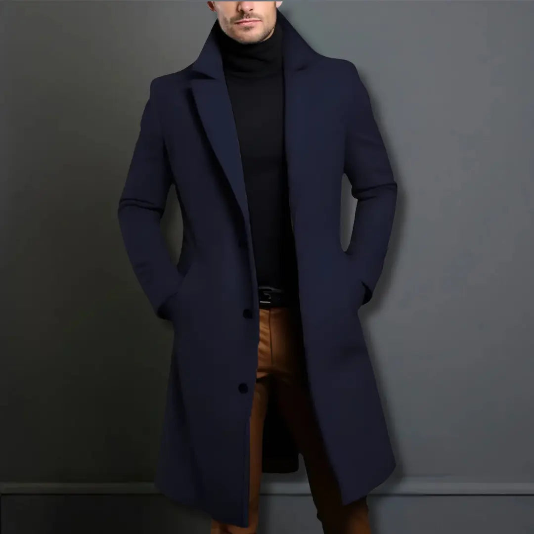 Men’s long coat with buttons