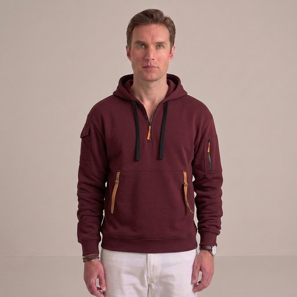 Men’s hoodie with a short zipper