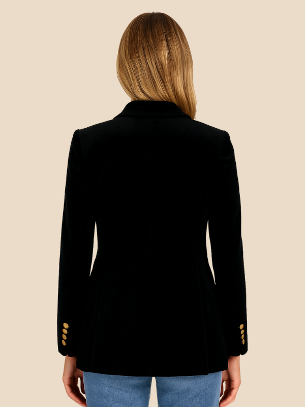 Classic Women's Blazer with Gold Buttons