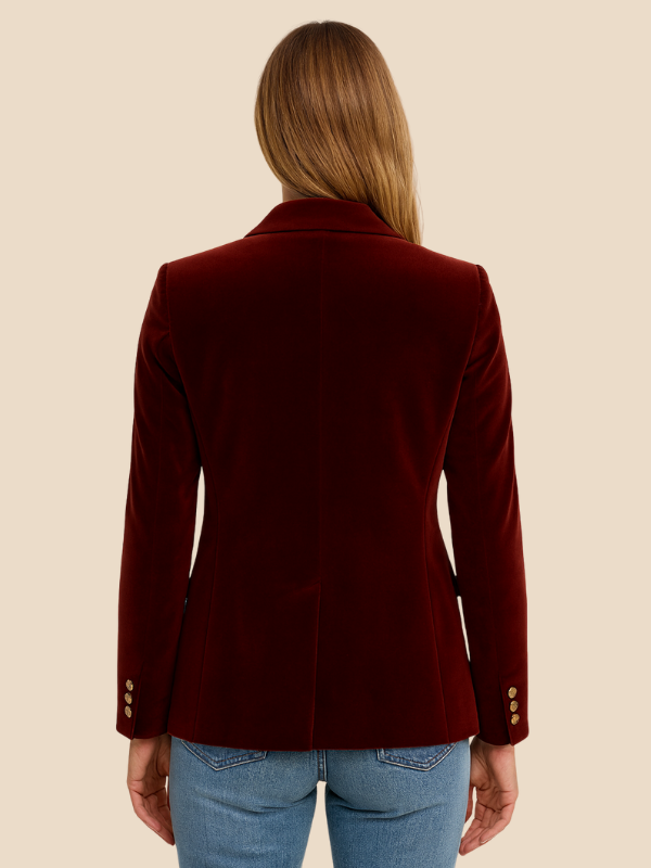 Classic Women's Blazer with Gold Buttons