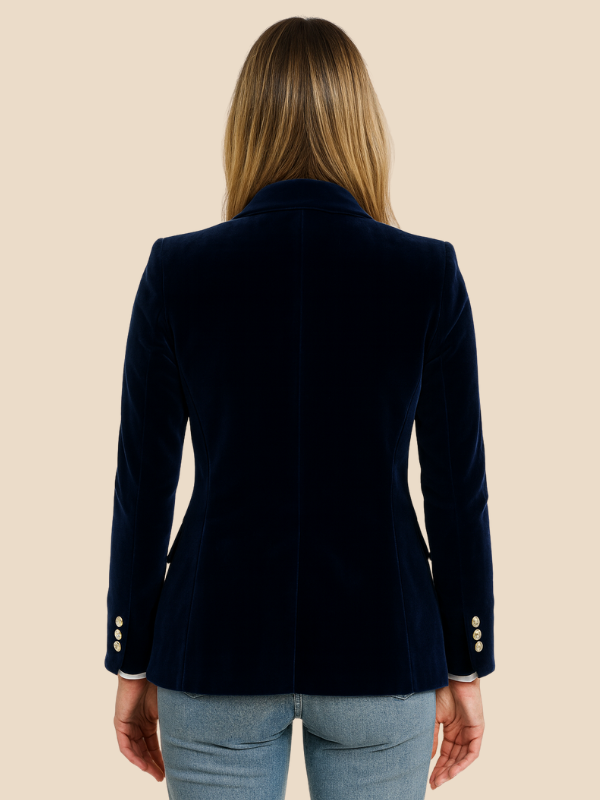 Classic Women's Blazer with Gold Buttons