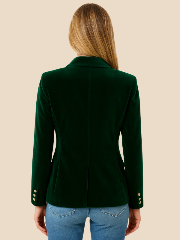 Classic Women's Blazer with Gold Buttons