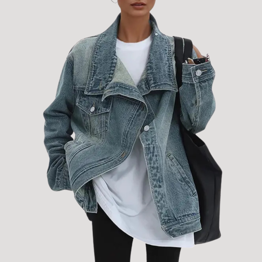 Oversized denim jacket for women