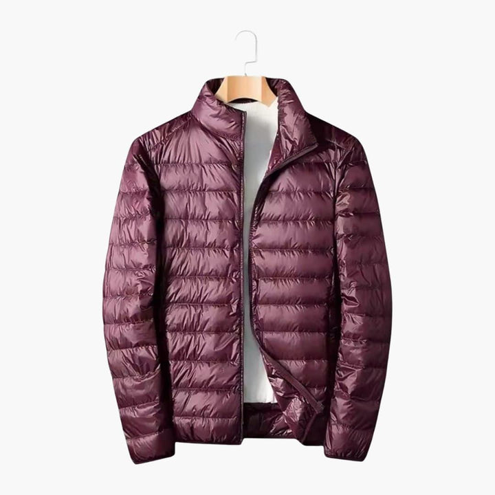 Warm quilted winter jacket for men