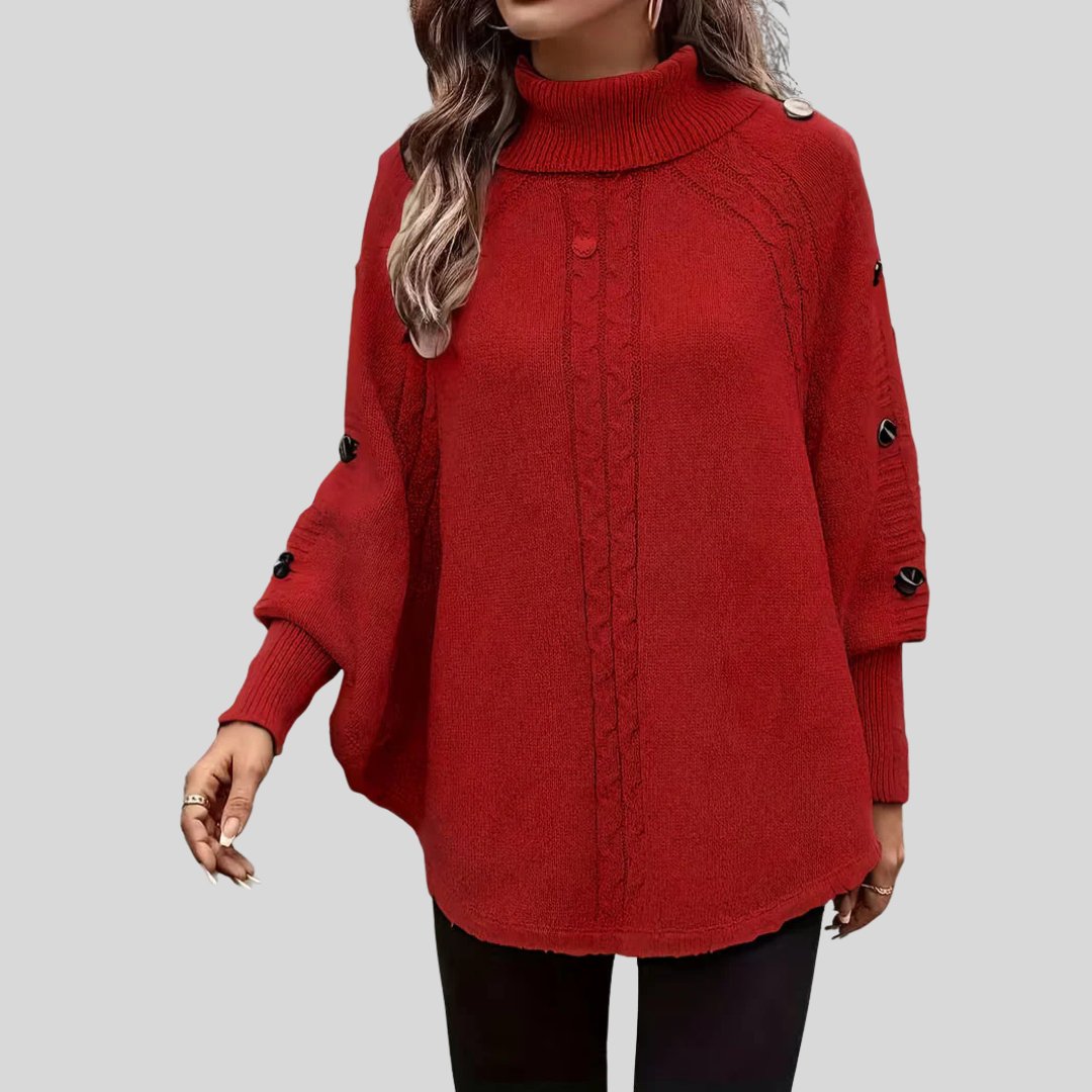 Cable-Knit Turtleneck Sweater for Women