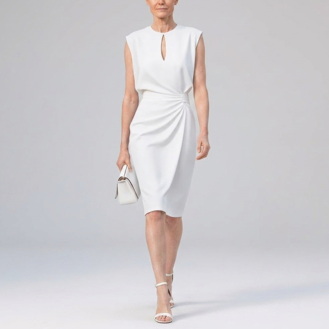 Wrinkled midi dress for women
