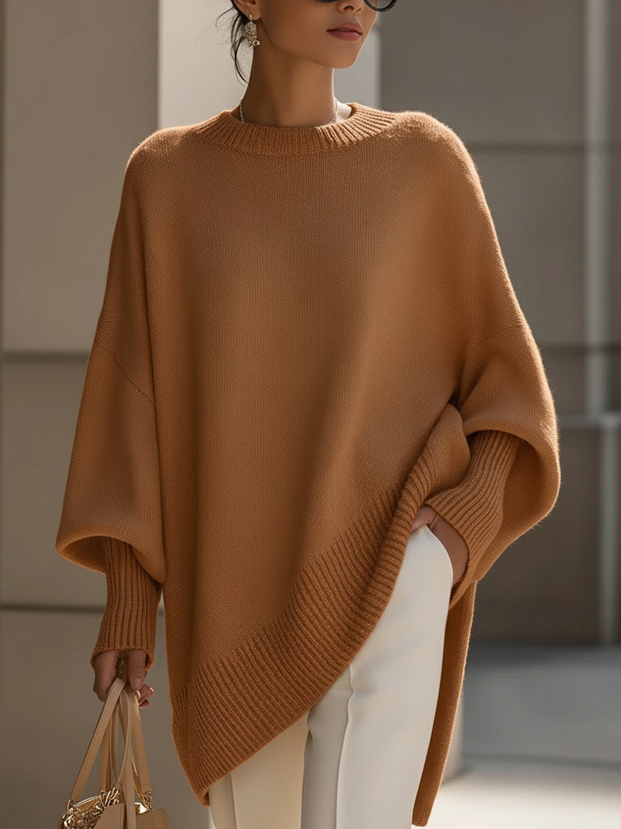 Elegant knitted wool-blend sweater for women