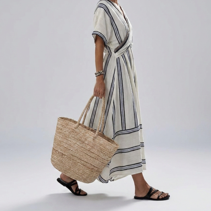 Timeless bohemian maxi dress in woven fabric for women