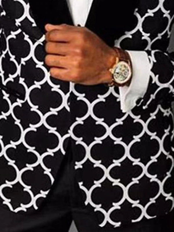 Single-breasted checked suit for men