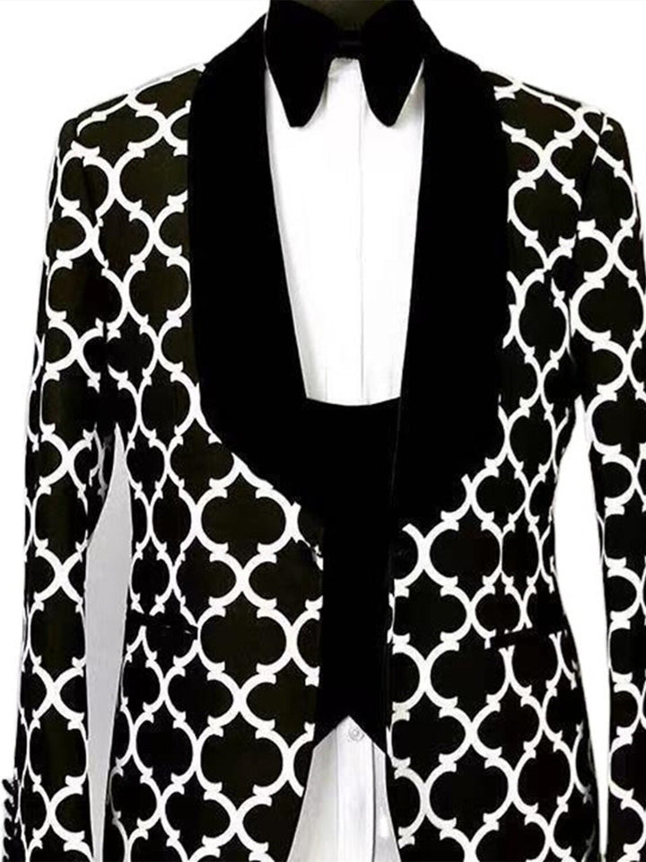 Single-breasted checked suit for men